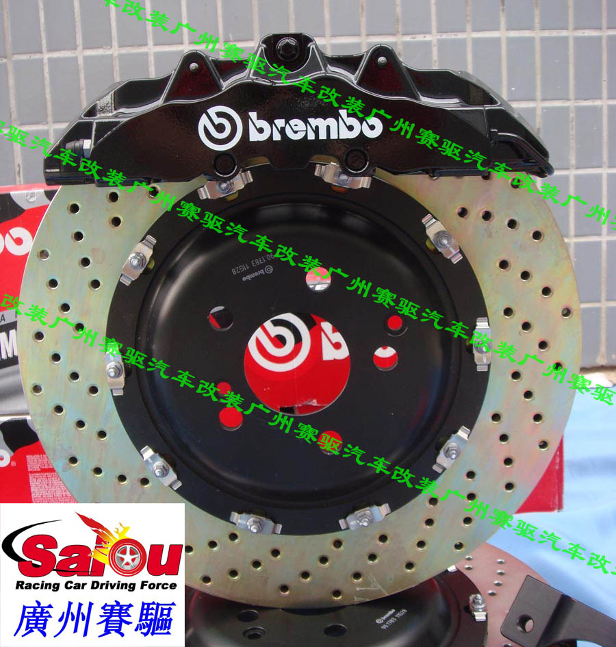 奔馳GL350/GL450改裝BREMBO大8活塞卡鉗剎車套裝 GL350、450專用brembo競技版剎車鮑魚