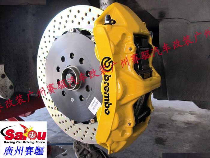 意大利BREMBO競技版6活塞剎車卡鉗 黃色BREMBO GT版剎車套裝